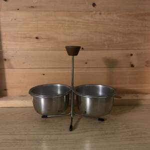 Vtg MCM 2- Condiments stainless steel caddy